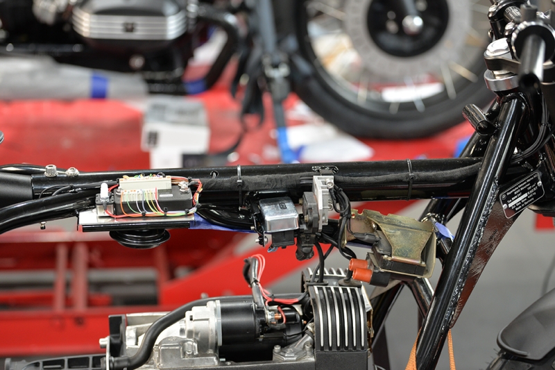 Production of complete Vehicle Electrics, including installation, assembly and Motogadget mo.unit blue